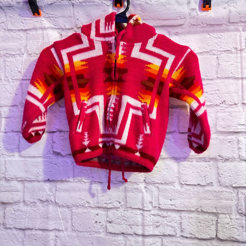 CAMPTEX COLORFUL WOOL TODDLER ZIP UP SWEATER/JACKET SZ 2